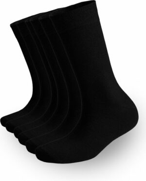 6 Paar Bamboe Sokken - Bamboelo Sock - Maat 43/46 - Zwart - Naadloze Sokken